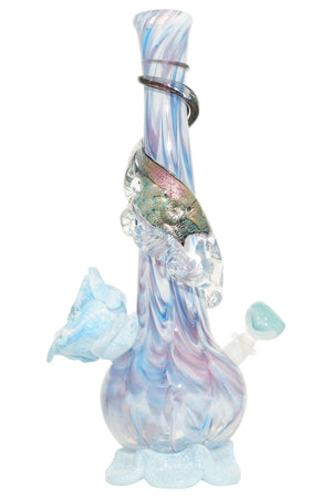 Noble Glass Premium Flower Dichro Blue White w/Teal | Stogz | Find Your High